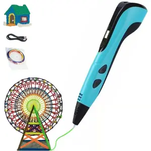 3D Printing Pen, 1 Count USB Rechargeable 3D Doodle Pen with LCD Display, Creative DIY Tool for Students, with Printing Supplies