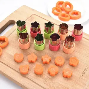 3/9pcs Fruit Cutters for Children Kids Food Cookie Sand Mold Maker with Shapes Vegetable Bread Mould Set Kitchen Bento Tools