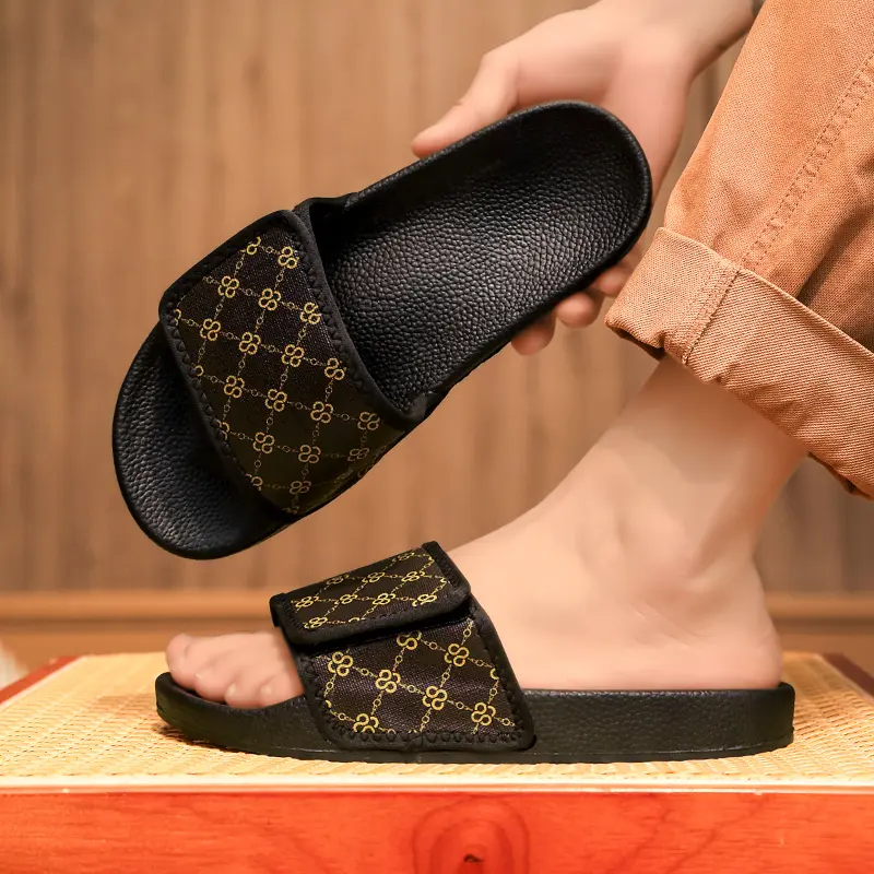Neutral fashion large one-word slippers — trendy brand slippers
