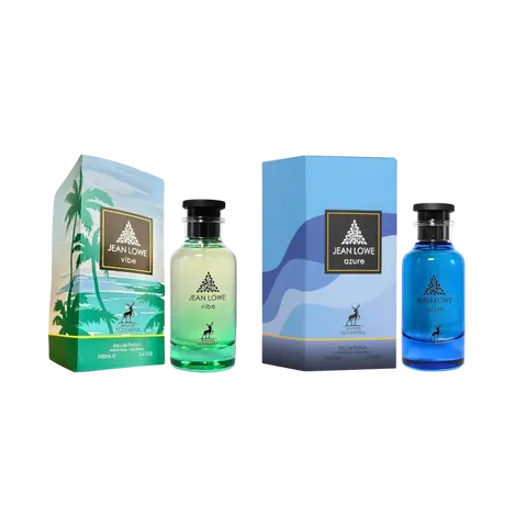 (2pc Bundle Pack) Jean Lowe Vibe + Azure by Maison Alhambra Lattafa EDP Spray, 3.4oz