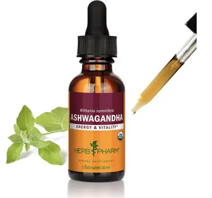 Herb Pharm Organic Ashwagandha Liquid Extract: Stress Support Supplement, Vegan Ashwagandha Root Tincture, Adaptogen Extract for Adults, Non-GMO*