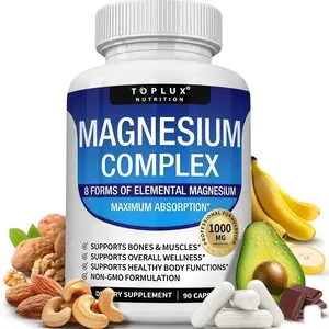 New Shop Deal 8-in-1 Elemental Magnesium Complex 1000mg with Glycinate Citrate Malate and Taurate High Absorption Chelated Mineral Supplement for Muscle Recovery Bone Health Energy and Better Sleep Vegan Non-GMO Relaxation Support for Men and Women