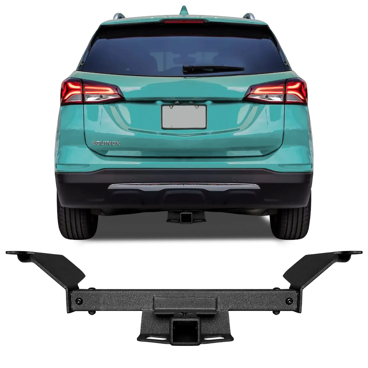 TIOYAR Class 3 Steel Trailer Hitch, 2-Inch Receiver Tow Hitch, Black Powder Coated, Compatible with 2018-2024 Chevy Equinox, GMC Terrain