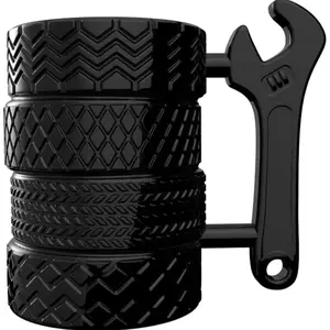 Tire Coffee Tea Cup Mug Gift Drinkware, Perfect for Car Enthusiasts Mechanics and Auto Lovers, Christmas Birthday Valentine's Day Father's Day Gifts, Coffee Mugs