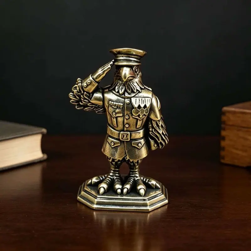 Vintage Brass Eagle Statue, Creative General Eagle Desk Ornament, Antique Animal Decor, Office Study Room Decoration, Home Office Decor, Memorial Gift, Decorative Home Ornament, Decorative Figurines
