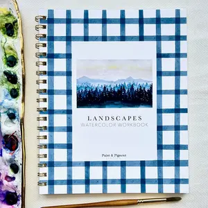 Paint and Pigment Studios Landscapes Watercolor Workbook for Beginners - Arts & Crafts Educational Materials