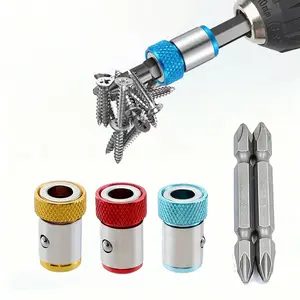 Magnetic Screwdriver Bits Set, 3 Magnetic Rings + 2 Sandblasting Drill Bits, Universal Magnetic Holder, Enhanced Metal Screwdriver Heads