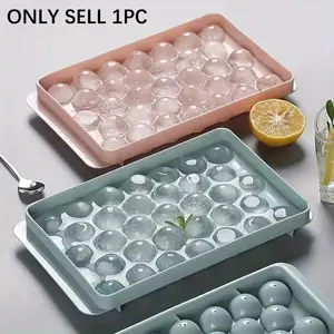 1 Piece 33-Cavity Sphere Ice Cube Mold, Food-Grade with Dustproof Lid, Easy-Release Diamond-Shaped Ice Making Tool, Kitchen Drink Accessory, Home Bar Accessories