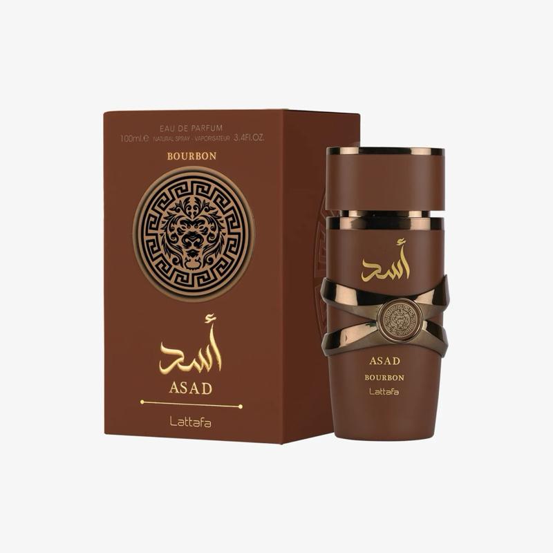 Lattafa Asad Bourbon for Unisex Eau de Parfum Spray, 3.4 Ounce / 100 ml Long Lasting Fragrance with 5ML Refillable Bottle & Scented Card