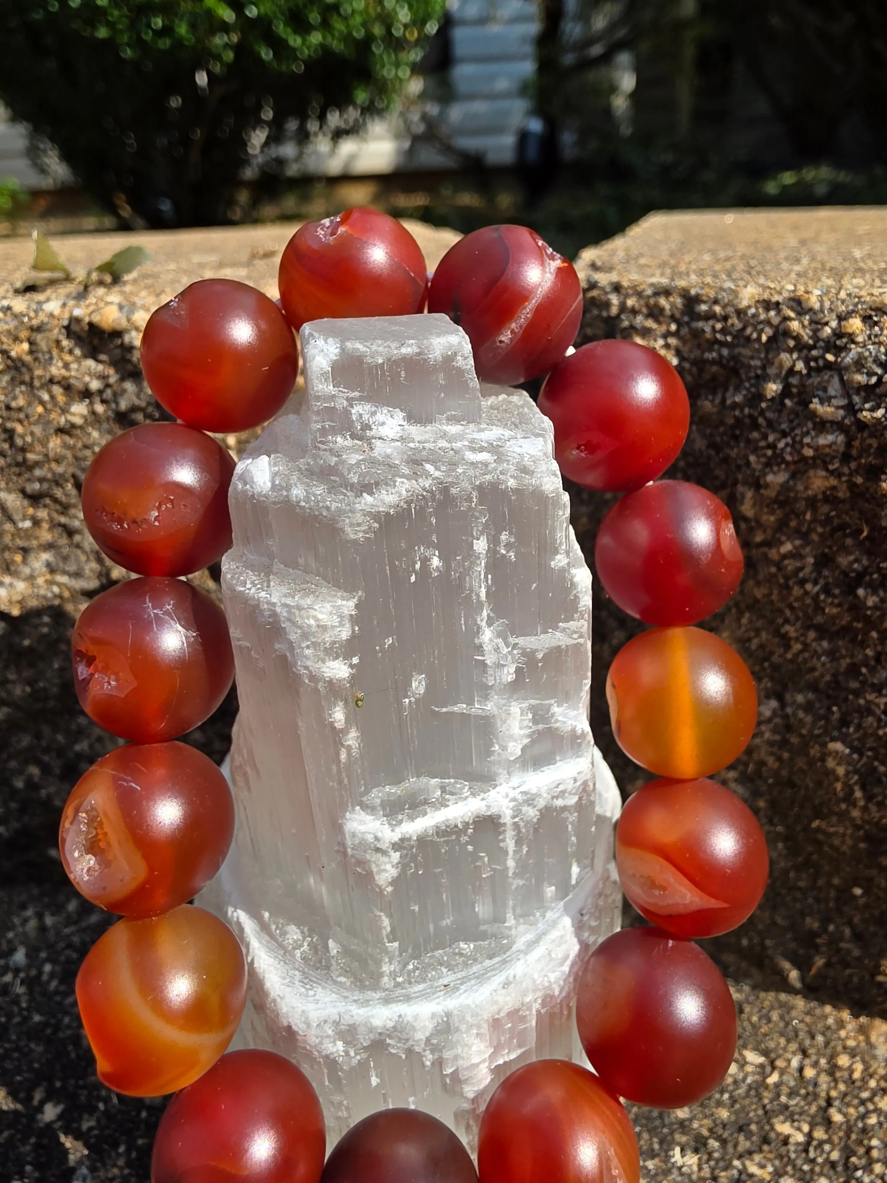 Carnelian/Druzy Bracelet – Spark & Glow in 15mm