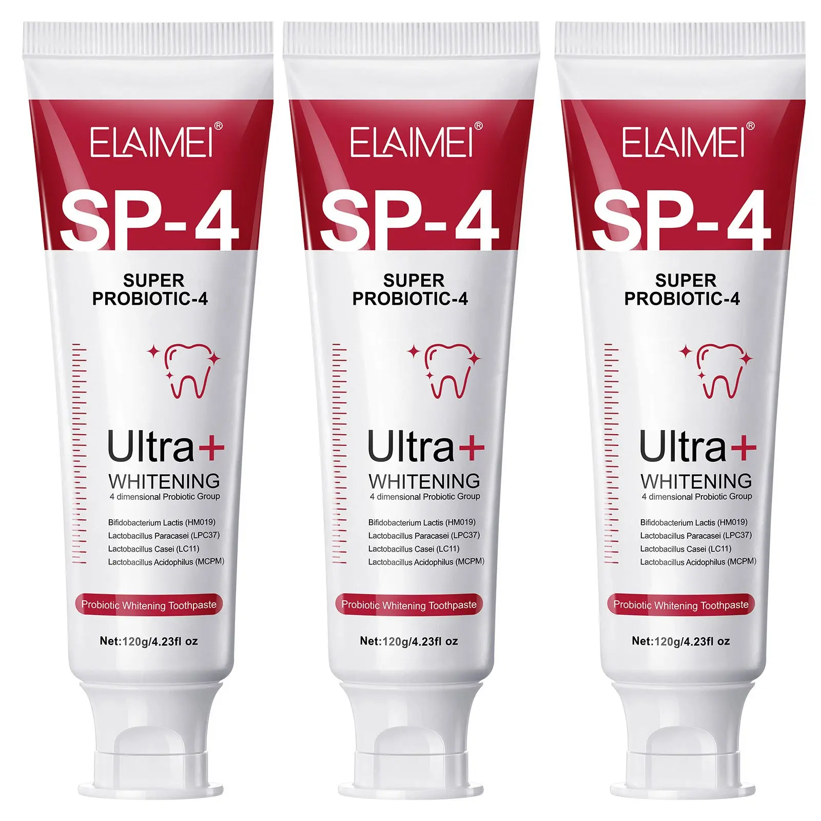 Three Boxes Elaimei Sp-4 Super Probiotic Whitening Brightening Toothpaste, Packaging, Fresh Breath, Oral Care for Adults