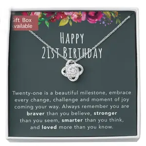 21st Birthday Necklace 21st Birthday Jewelry 21 Year Old Gift 21st From Mom/Dad Gift Birthstone Gift Birth Month