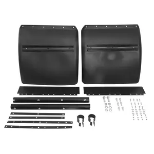 Quarter Fenders for Semi Truck, 24" x 24" Black Poly, Tube Bracket and Mounting Hardware Included, Right Left, Plastic Quarter Fender