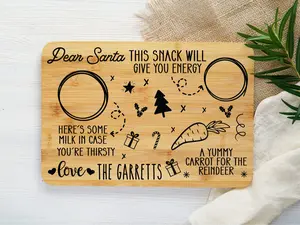 Custom Santa Cookie Plate | Christmas Eve Cookie Tray | Santa Cookie and Milk Platter | Wooden Farmhouse Cookie | Dear Santa Sign