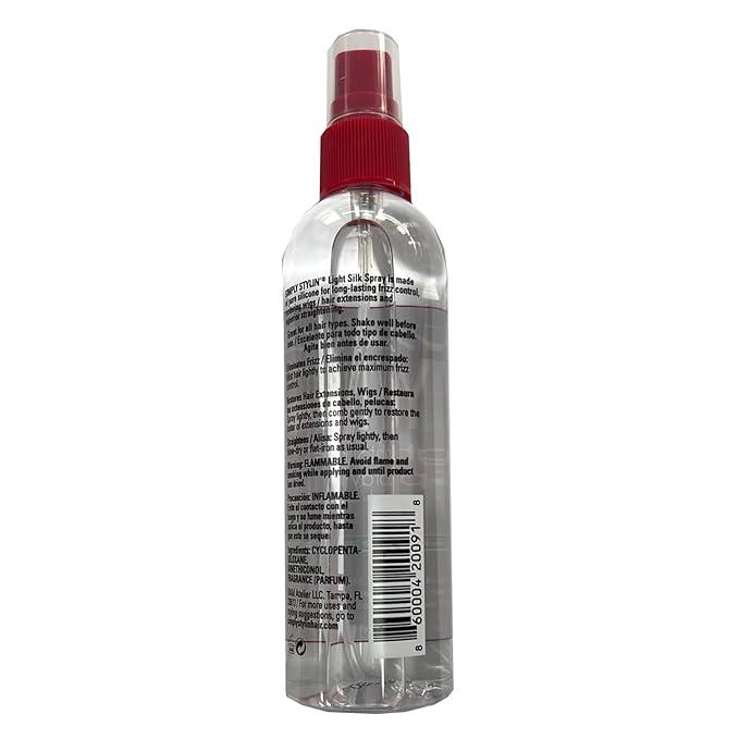 Simply Stylin Light Silk Spray Silicone Free Gel Haircare Setting for All Hair Types Heat Protection Weather Defense Radiant Look - Straightening