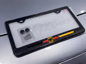 German Eagle Flag License Plate Frame for Audi, Mercedes, BMW, Porsche, Volkswagen Carbon Fiber License Plate Frame