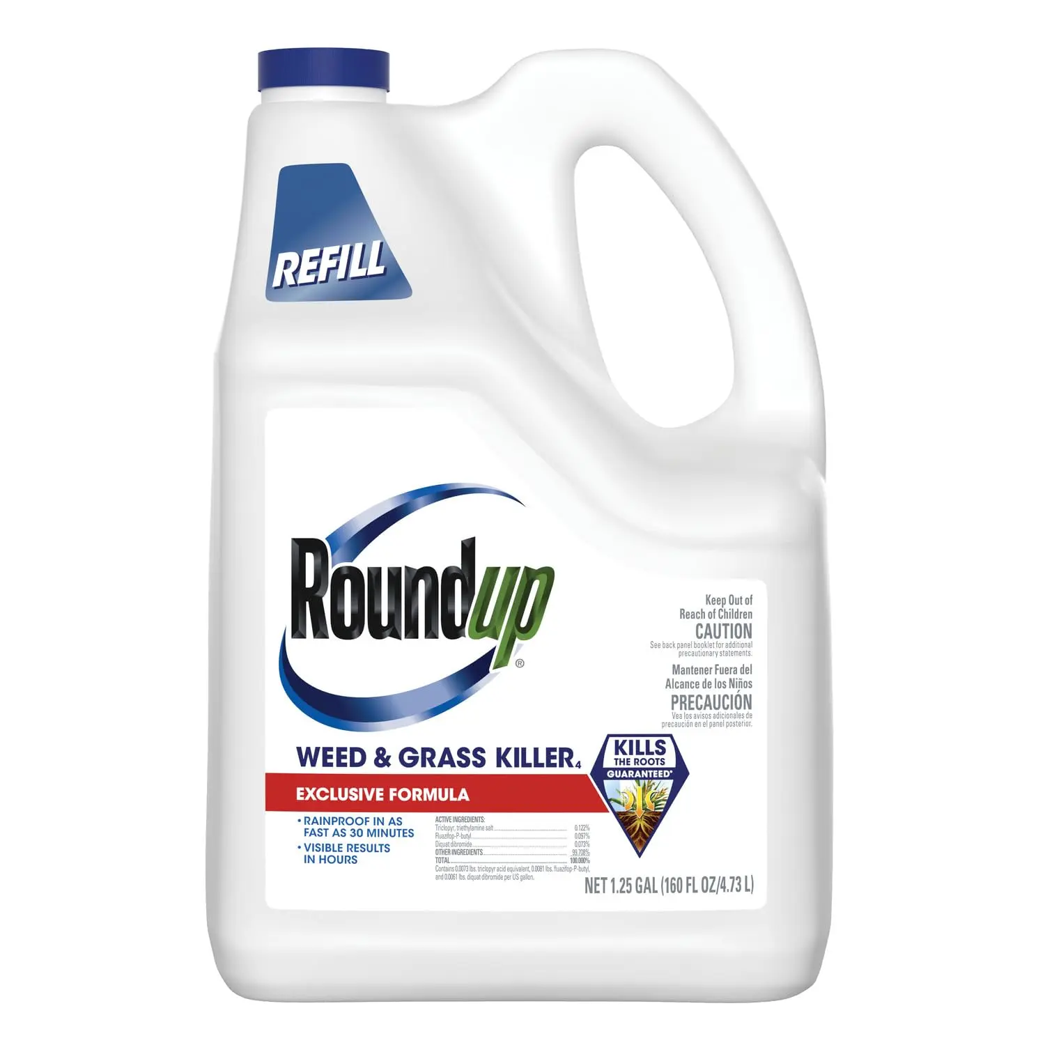 1.25 Gallon Weed & Grass Killer Refill, Ready to Use Formula for Flower Beds, Trees, Driveways & Walkways, Kills Weeds Down to the Root