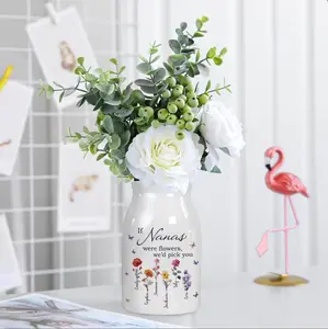If Nanas Were Flowers Vase, Custom Nana Mimi Birth Month Flower Vase, Nana's Garden Gift, Birthflower Ceramic Vase Jug, Mother's Day Gift Ceramic Decor Cup Light