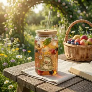 Cottagecore Frogs Garden Sipper Glass