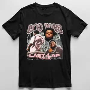 Rod Wave Last Lap Tour 2025 Shirt - Iconic Tour Design for Concerts Fan Meetups & Casual Wear - Black with White Text Graphics