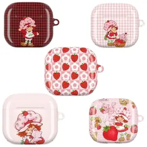 Coquette Pink Strawberry Shortcake AirPods Case – Cute Streetwear Style Cover, Protective Cover for Airpod Gen 1 2 3 4 and Airpod Pro 1 2 3