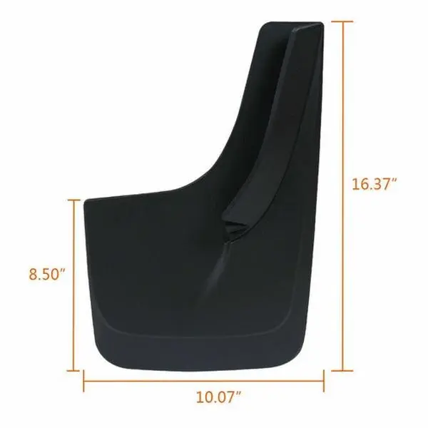 Premium Universal Mud Flaps with Hardware - 2-Piece Textured Acrylonitrile Butadiene Styrene Black Composite Automotive Vehicle Accessories, 16.37in(L)x10.07in(W) for Front & Rear Wheel Protection