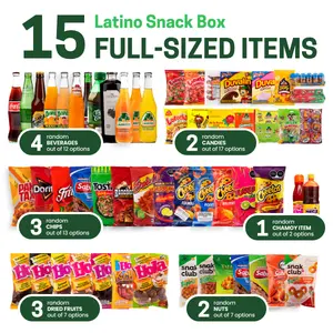 Latino Snack Box – 15 Full-Sized Favorite Latino Snacks & Beverages | Mystery Snack Box, Blind Box