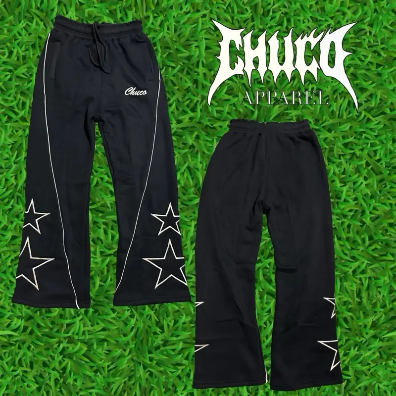Chuco Apparel Sweatpants with Star Design and Side Stripes for Comfort and Style Bottom