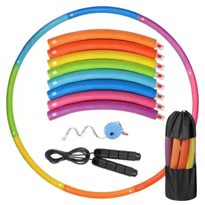 Weighted Exercise Hoop For Adults  2.2lb&2.8lb Adjustable Fitness 8 Detachable Sections With Jump Rope & Storage Bag Home Gym Workout