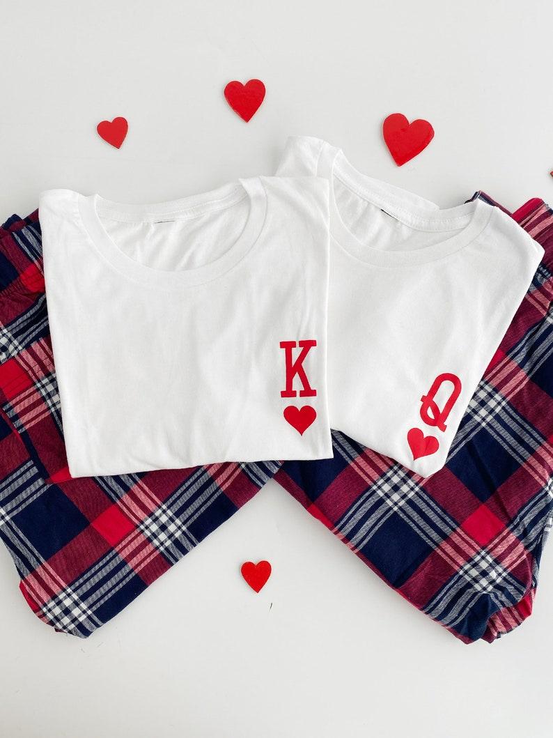 Valentine's Day Matching Gift For Couples King and Queen T-shirt (pants not included), Couple Fashion Matching Graphic Tee, Lover Gift Cotton Unisex Valentine's Day Matching Gift For Couples King and Queen T-shirt (pants not included), Couple Fashion Matching Graphic Tee, Lover Gift Cotton Unisex