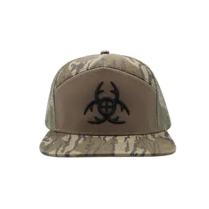 Boss Tom Lost Seven-Panel Bottomland Camo Hat Nukem Hunting Edition Iconic Camo Design Comfort Fit Lightweight Breathable for Hunters