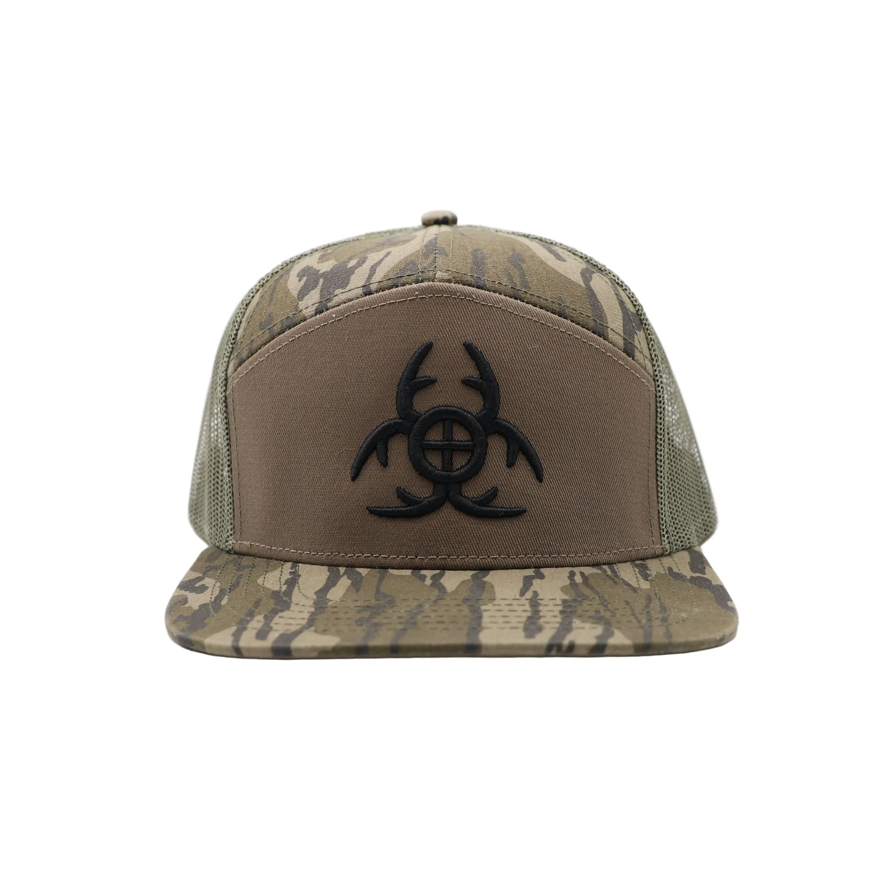 Boss Tom Lost Seven-Panel Bottomland Camo Hat Nukem Hunting Edition Iconic Camo Design Comfort Fit Lightweight Breathable for Hunters