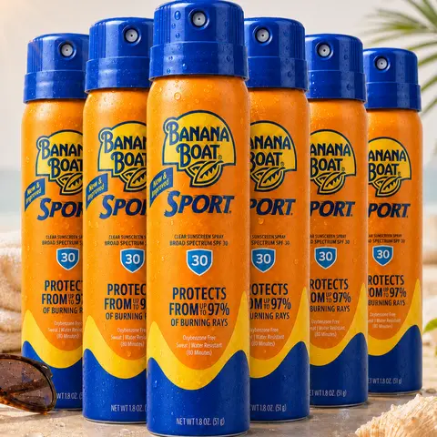 Banana Boat Sport Ultra Sheer Body Sunscreen Spray Multiple Packs Value Bundle - 1.8oz/53ml, SPF 30, Broad Spectrum UVA/UVB Shield, Water & Sweat Resistant, Compact Travel Size, Body Care, Teens