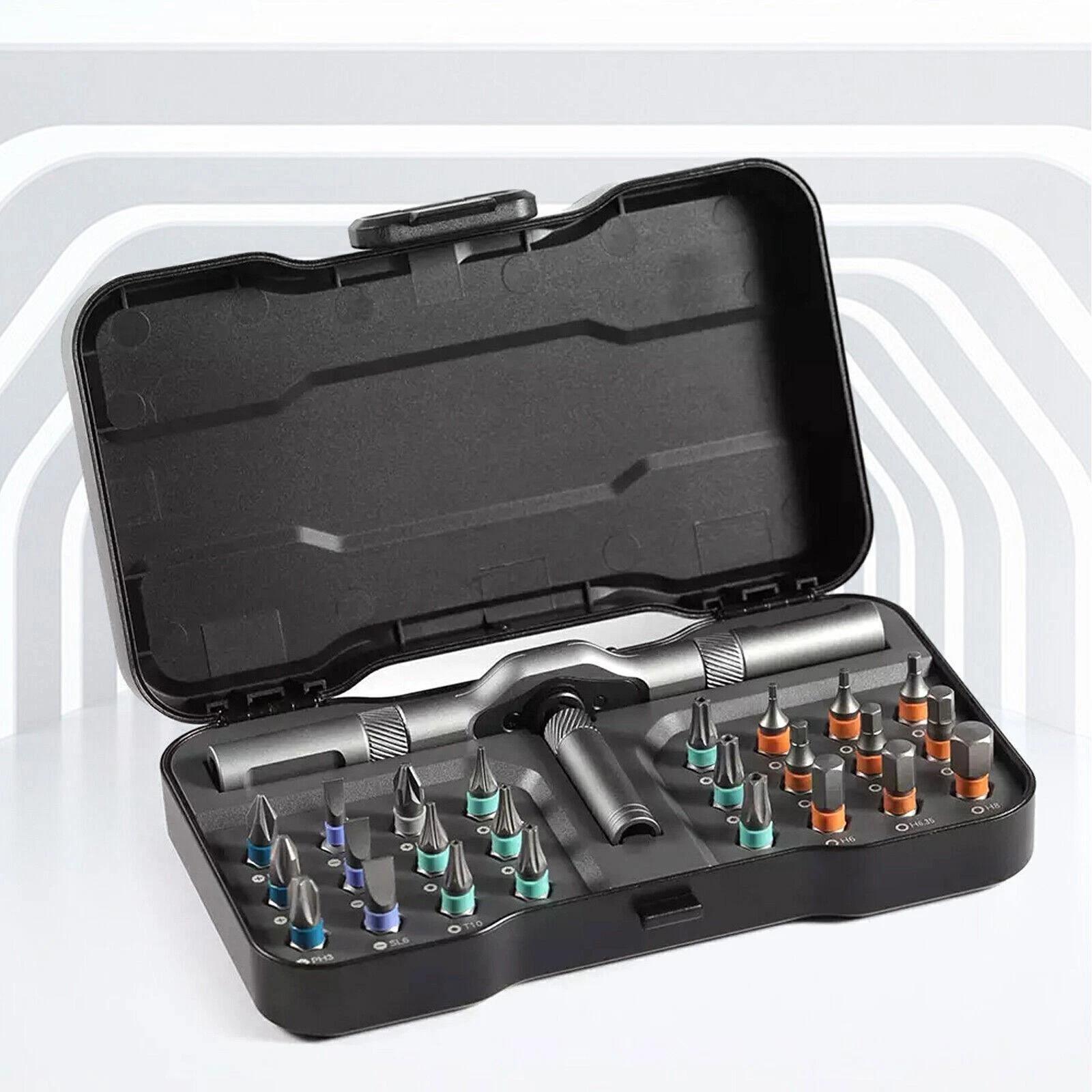 25Pcs 24 in 1 Multifunction Screwdriver Head Set Household Repair Ratchet Wrench