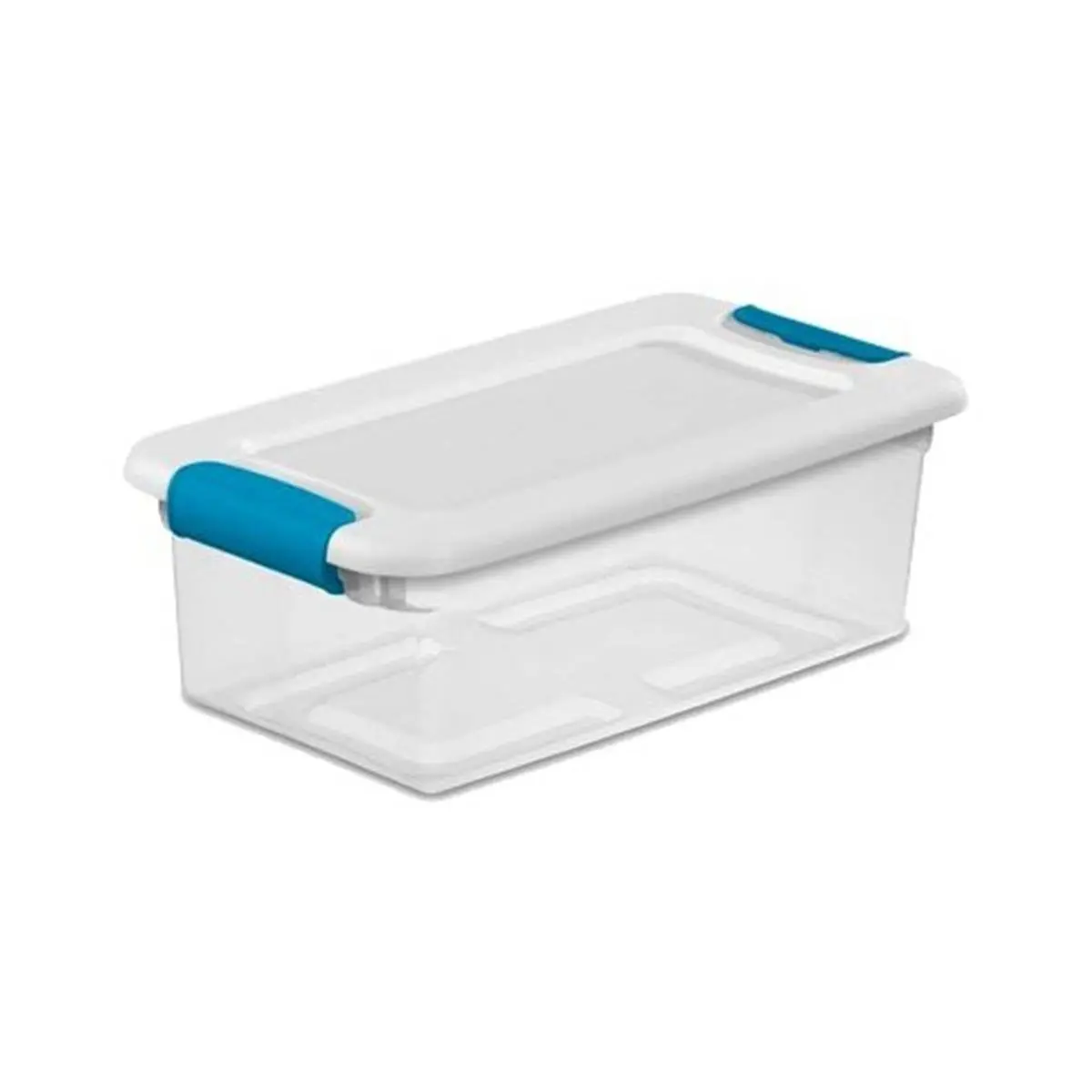 212 MAIN Lockable Storage Organiser Boxes - 12-Pack 6Qt Rectangle Plastic Locking Bins with See-Through Base & White Lid, Latching Containers (Model 14928012)