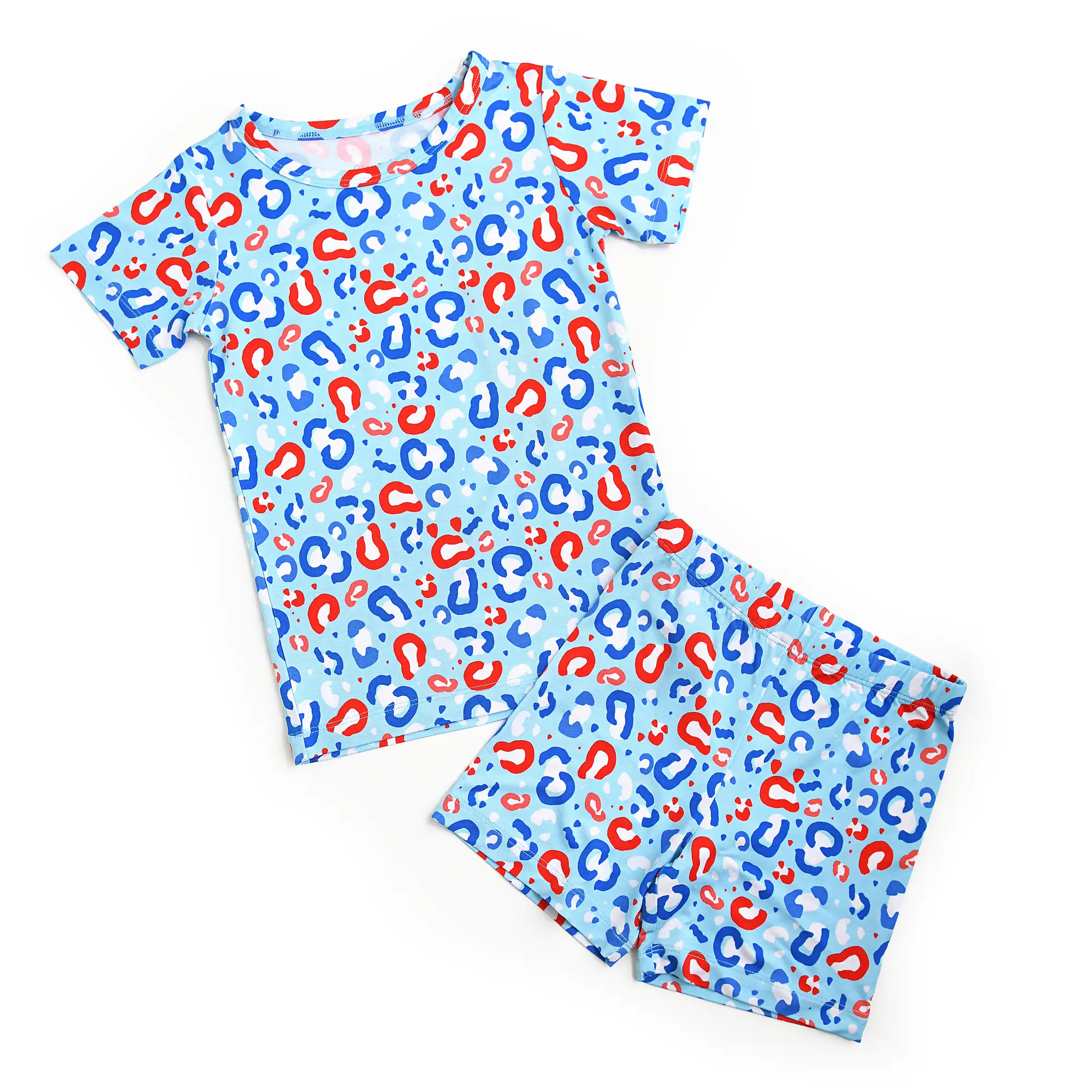 Kinsley Leopard TWO PIECE - SHORTS toddler girl clothes 4th of July animal print gigi and max