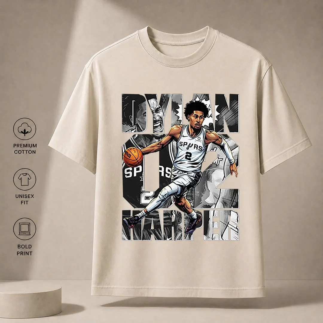 Dylan Harper Basketball Player T-Shirt, Comic Graphic Tee, Sublimation DTF Fan Top