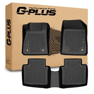 G-PLUS TPE Floor Mats Fit Chevy Impala 2014-2020 Floor Liners 1st & 2nd Row Truck Accessories Cargo Liners All Weather Protection 3PCS Black Alfombras para Carro