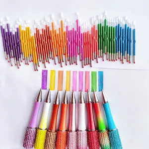 30 short colored gel pen refills, self-selected colored ink cartridges, 0.7mm color-rich gel pen refills set, compatible with string pen, colorful set (nine colors)