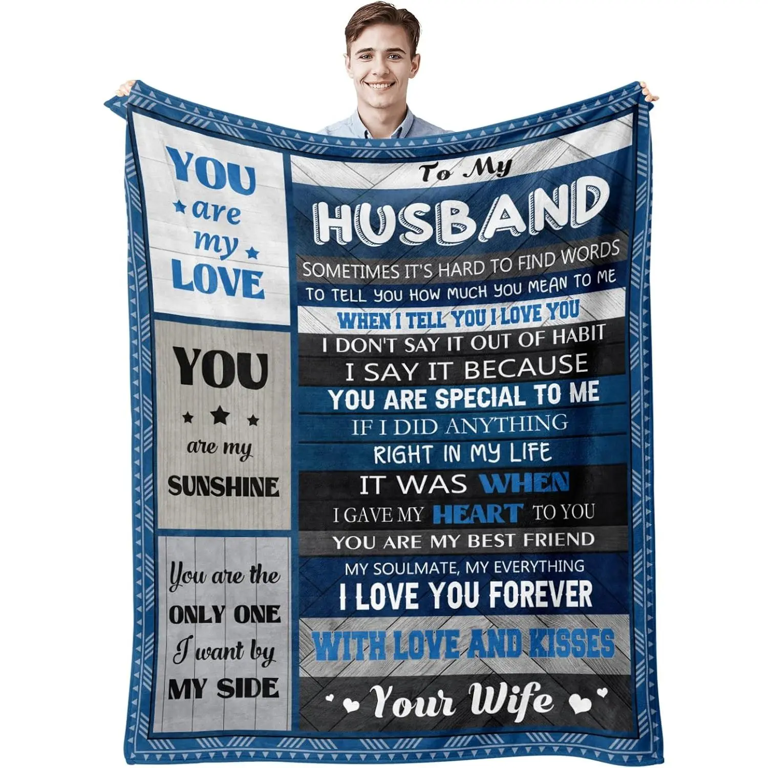 Gifts for Husband, Husband Gifts, Husband Birthday Gift, Best Mens Wedding Anniversary Birthday Gifts for Husband Unique, Top Husband Gifts from Wife, Gifts for Him Men, I Love You Blanket