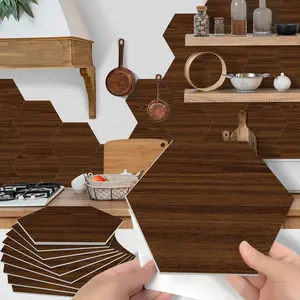 10pcs/20pcs Hexagonal Acoustic Panels, Japanese Light Wood Grain, 23cmx20cm Waterproof Wear-Resistant Noise Reduction Echo Elimination