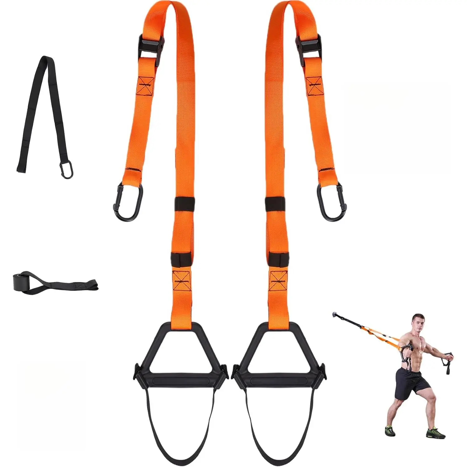 Suspension Training Straps Kit, Portable Bodyweight Fitness Trainer and Calisthenics Tools for Home Gym & Outdoor Workouts, Outdoors