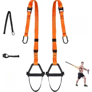 Bodyweight Resistance Training Straps,Suspension Training Straps Complete Home Gym Fitness Trainer kit for Full-Body Workout Easy Setup Gym Home Outdoors Exercise Equipment Stretching Gear Calisthenics Tools