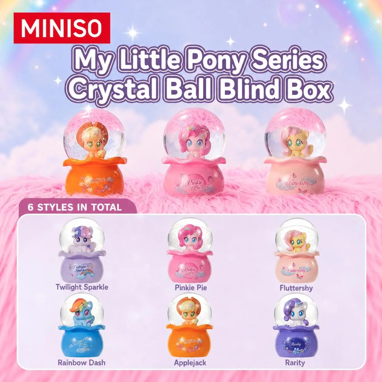 My Little Pony Glowing Crystal Ball Blind Box Figure - 6 Designs, Sealed New Random Pack, Cute Collectibles, Secret Edition Not Guaranteed, Home Decoration Set, Desktop Ornament, Great Gift (Toys & Hobbies, Classic & Novelty Toys, Action Figures)