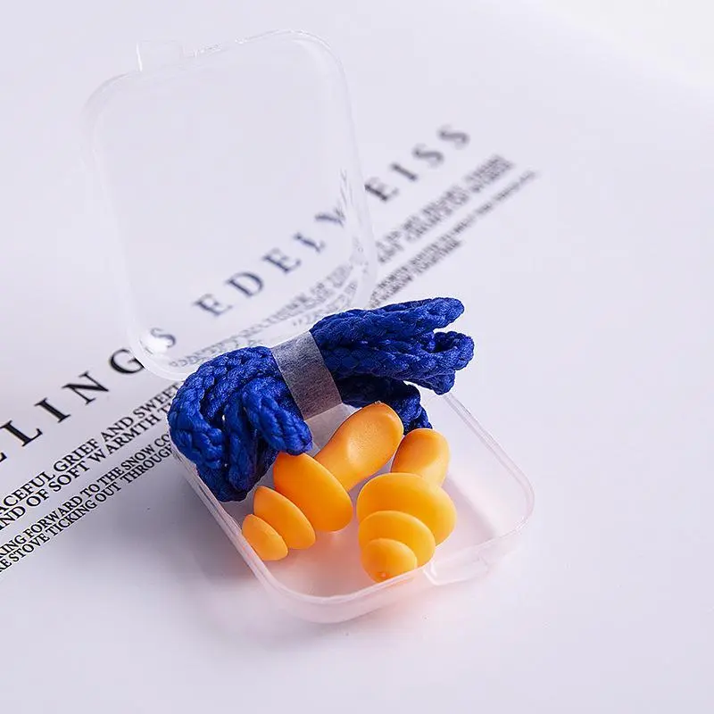 1pcs Soft Anti-Noise Ear Plug Waterproof Swimming Silicone Swim Earplugs For Adult Children Swimmers Diving With Rope Wholesale