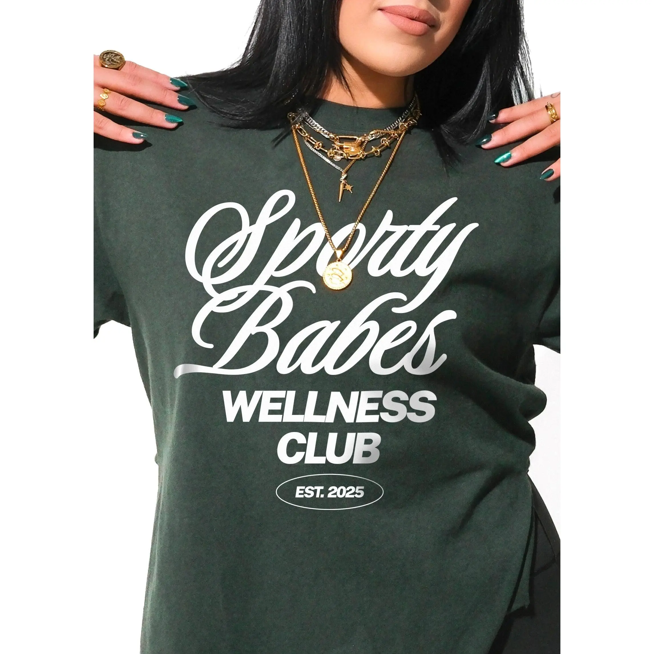 SPORTY BABES WELLNESS CLUB SIDE SLIT TEE