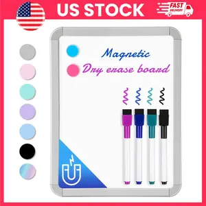 Mini Whiteboard, Small Dry Erase Whiteboard 8.5 x 11 Inch, Magnetic White Board for Kids Students Teachers, Fridge Whiteboard Memo Board with Markers & Magnets, Dry Erase Board for Home Office School Classroom Planning, Back to School Supplies