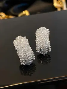 Fashion Faux Pearl Decorated Dangle Earrings, Elegant Jewelry for Women for Party, Daily Clothing Decor, Trendy All-match & Exquisite Jewelry for Birthday Gift