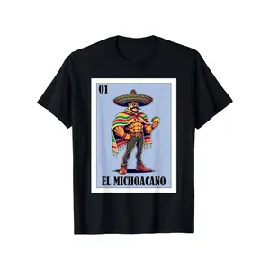 Summer t Shirts Men's Cotton T-Shirt with Funny Michoacan Mexican Design - El Michoacano, Round Neck, Short Sleeve, Machine Washable, Funny, Cotton