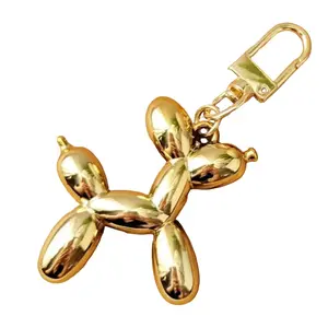 Gold Balloon Dog Keychain